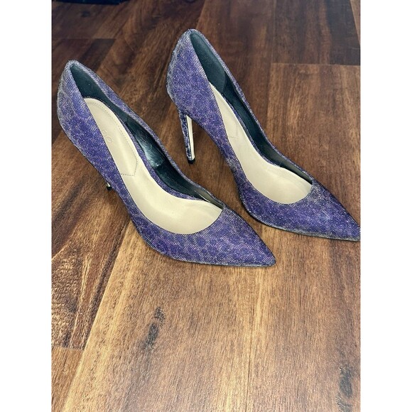 Aldo "Hanrietta" Purple Sparkly Leopard Print Pointy Toe Stiletto Heels Sz 9 EUC - Picture 1 of 6
